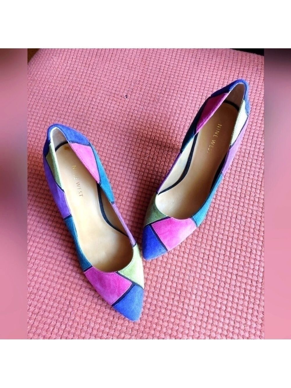 Nine West Multi-coloured Suede High Heel Shoes. Size 8M